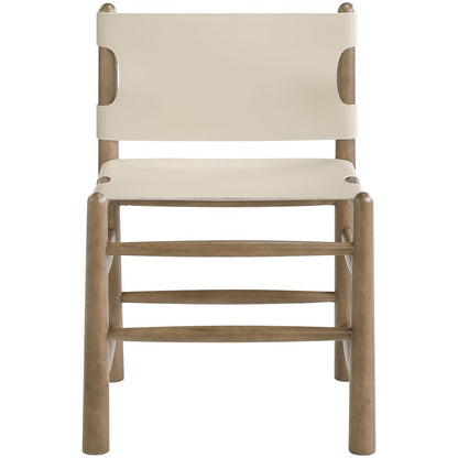 Santos Beige Vegan Leather Upholstered Dining Chair, Set of 2