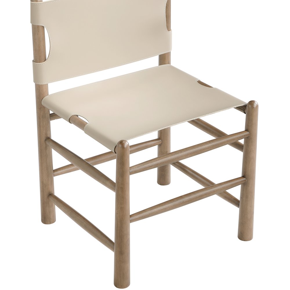 Santos Beige Vegan Leather Upholstered Dining Chair, Set of 2