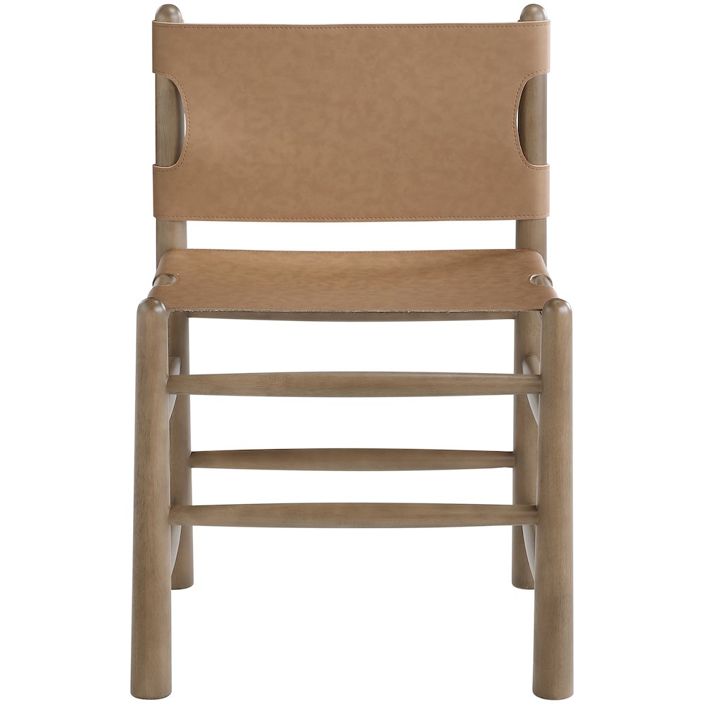 Santos Brown Vegan Leather Upholstered Dining Chair, Set of 2
