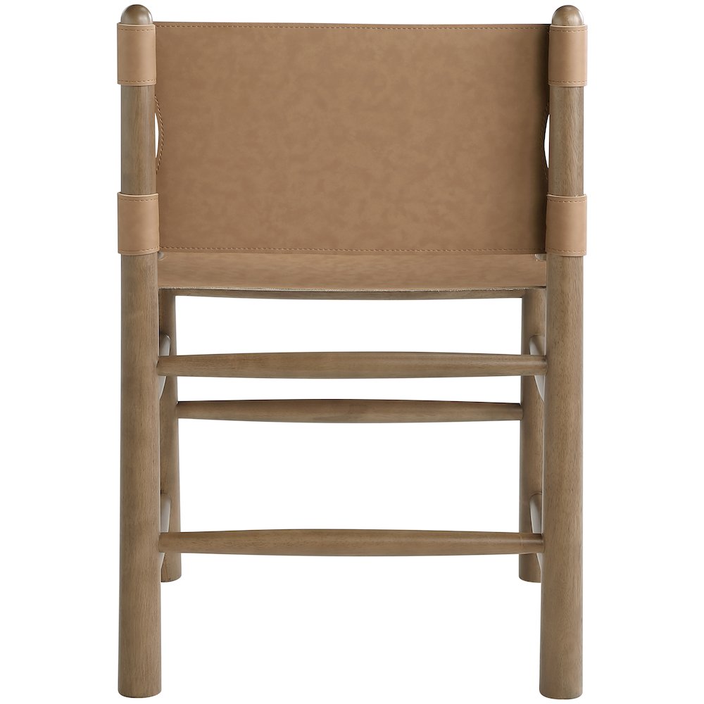 Santos Brown Vegan Leather Upholstered Dining Chair, Set of 2