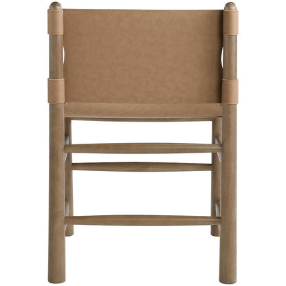 Santos Brown Vegan Leather Upholstered Dining Chair, Set of 2