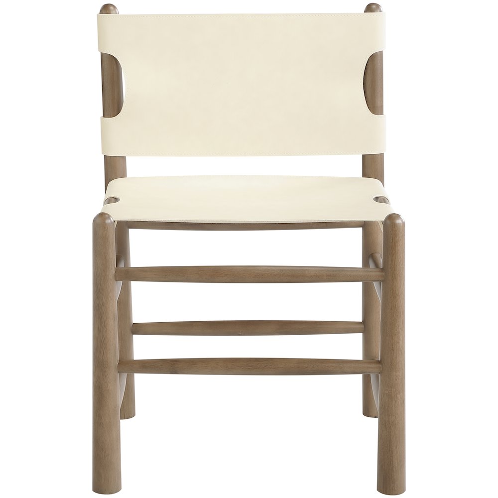 Santos Cream Vegan Leather Upholstered Dining Chair, Set of 2