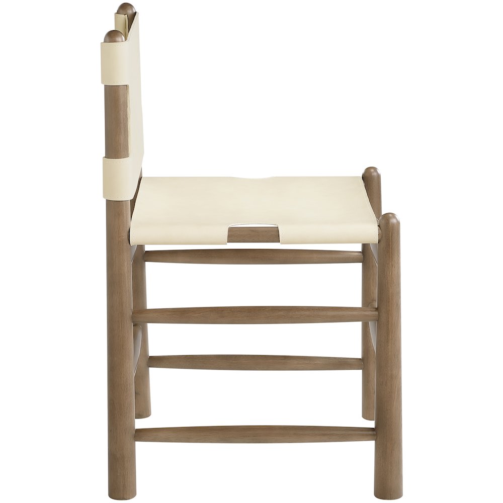 Santos Cream Vegan Leather Upholstered Dining Chair, Set of 2