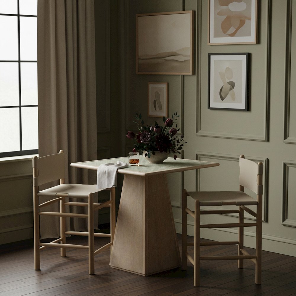 Santos Beige Vegan Leather Upholstered Counter Stool