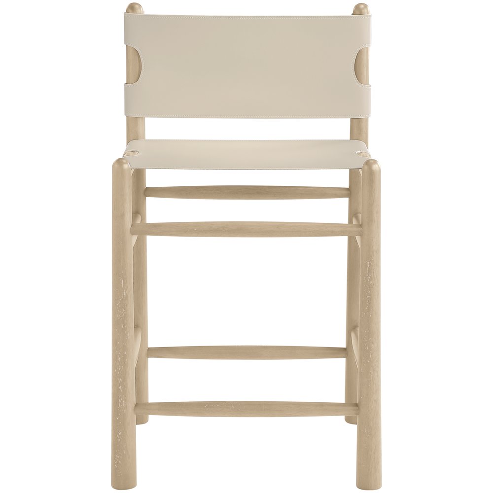 Santos Beige Vegan Leather Upholstered Counter Stool
