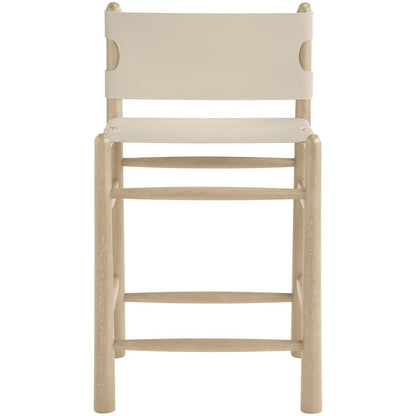 Santos Beige Vegan Leather Upholstered Counter Stool