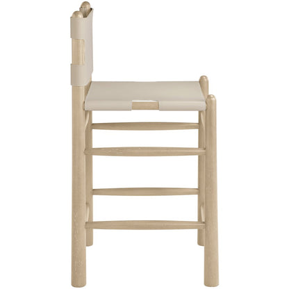 Santos Beige Vegan Leather Upholstered Counter Stool