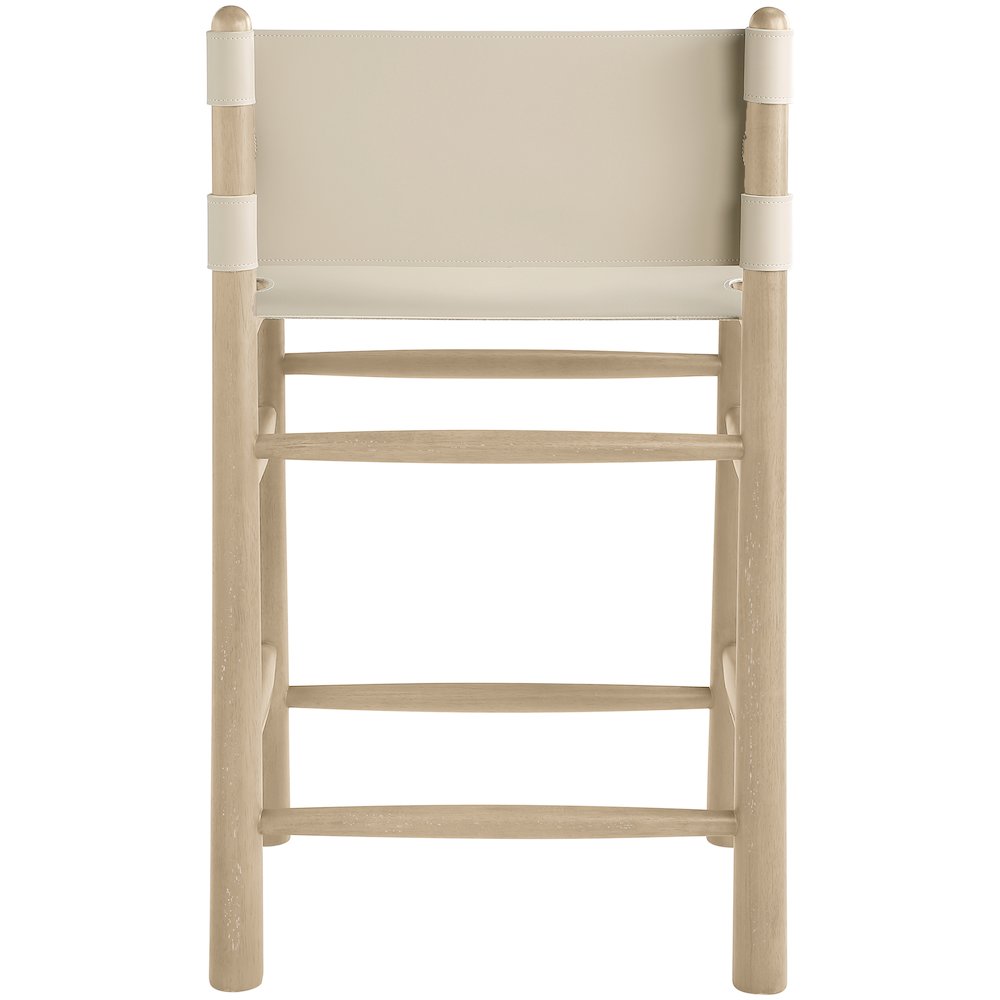 Santos Beige Vegan Leather Upholstered Counter Stool