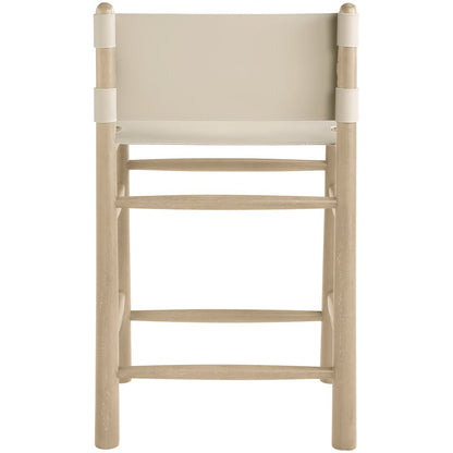 Santos Beige Vegan Leather Upholstered Counter Stool