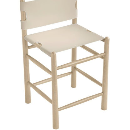 Santos Beige Vegan Leather Upholstered Counter Stool