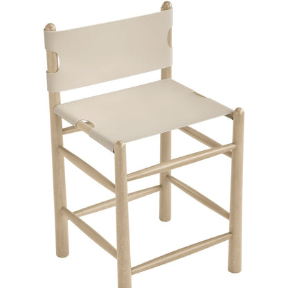 Santos Beige Vegan Leather Upholstered Counter Stool