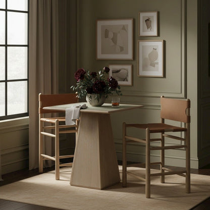 Santos Brown Vegan Leather Upholstered Counter Stool