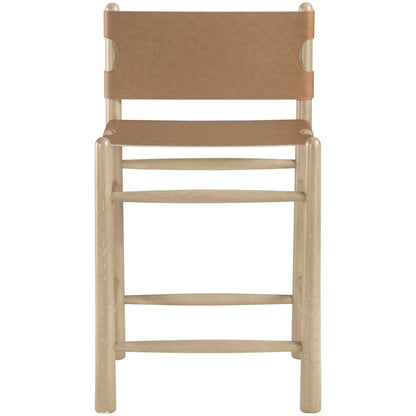 Santos Brown Vegan Leather Upholstered Counter Stool
