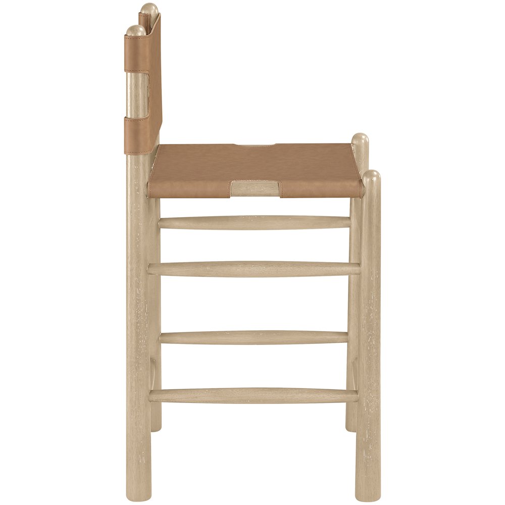 Santos Brown Vegan Leather Upholstered Counter Stool