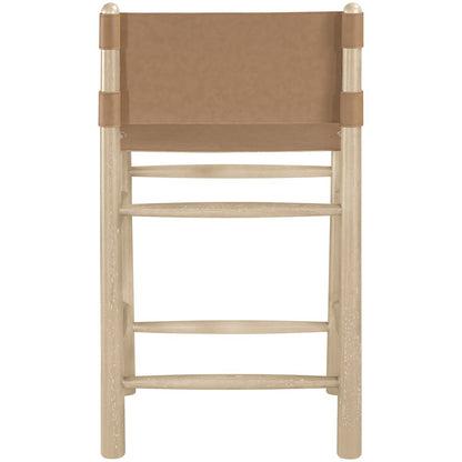 Santos Brown Vegan Leather Upholstered Counter Stool