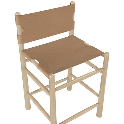 Santos Brown Vegan Leather Upholstered Counter Stool
