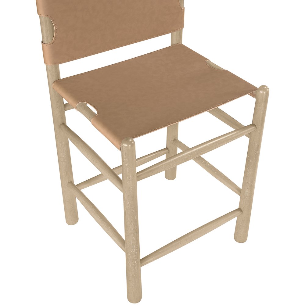 Santos Brown Vegan Leather Upholstered Counter Stool