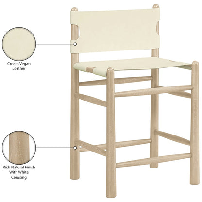 Santos Cream Vegan Leather Upholstered Counter Stool