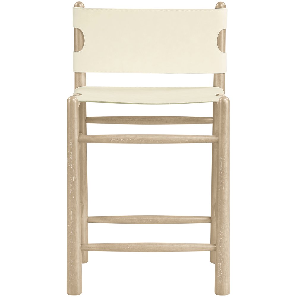 Santos Cream Vegan Leather Upholstered Counter Stool