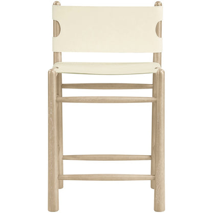 Santos Cream Vegan Leather Upholstered Counter Stool