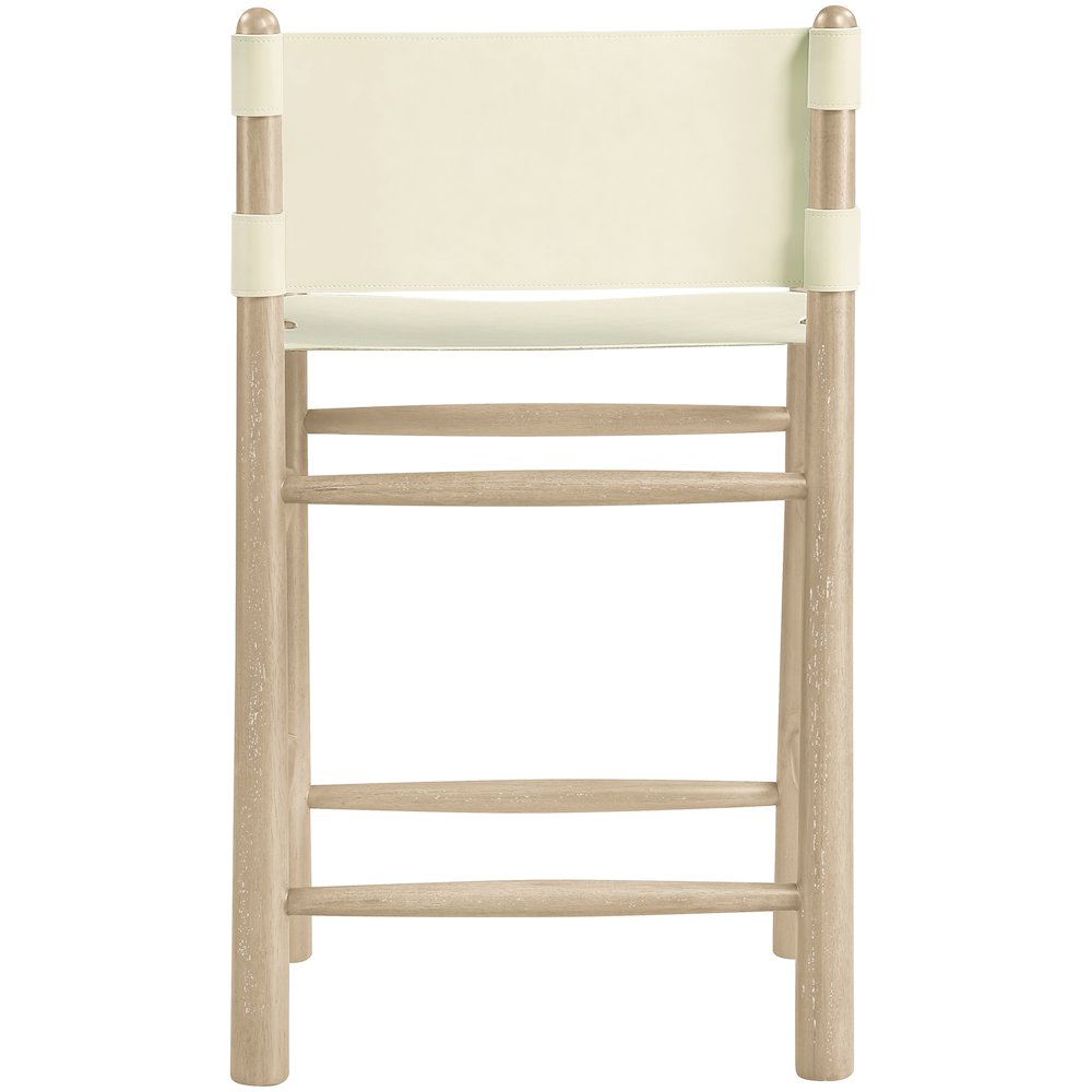 Santos Cream Vegan Leather Upholstered Counter Stool
