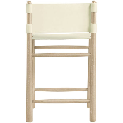 Santos Cream Vegan Leather Upholstered Counter Stool