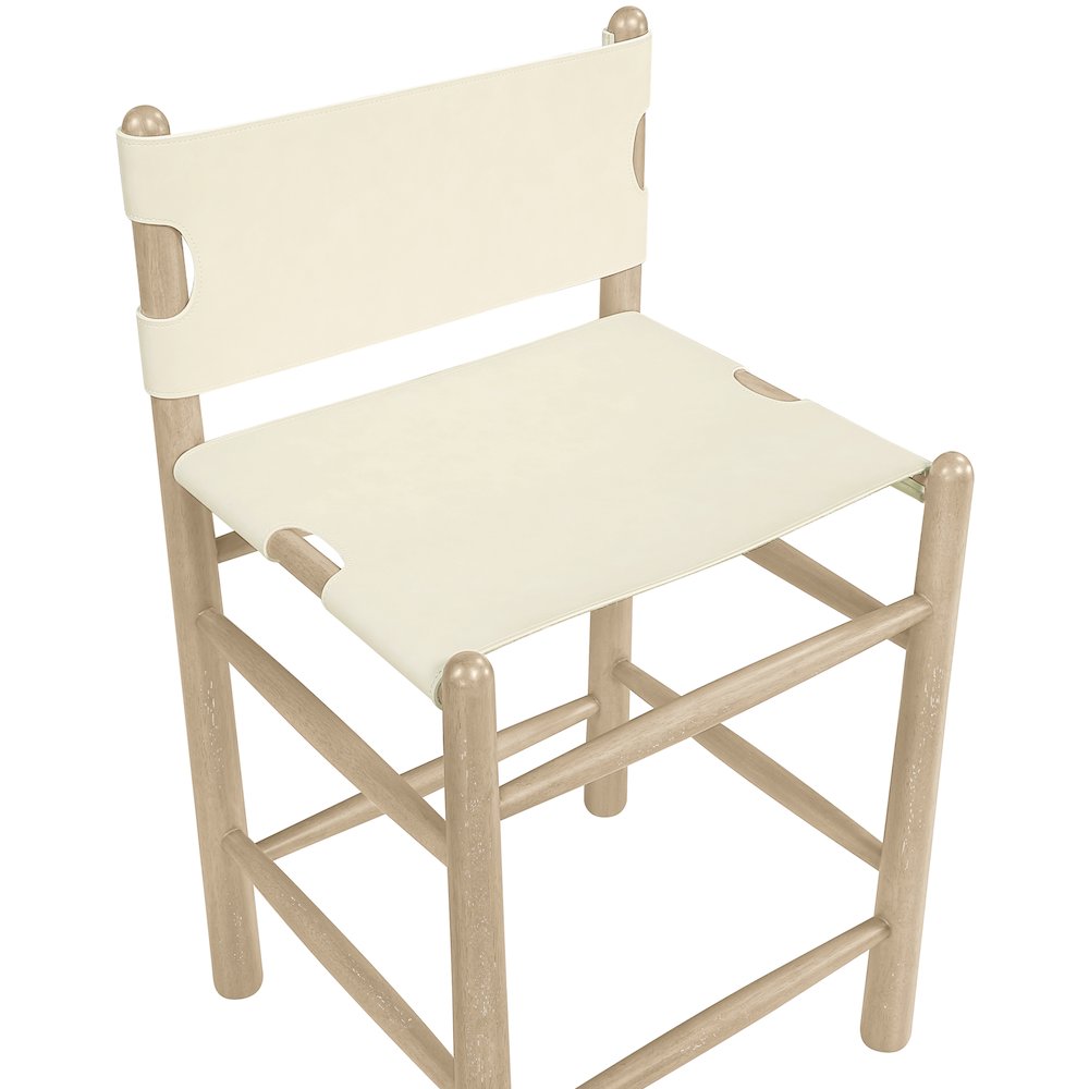 Santos Cream Vegan Leather Upholstered Counter Stool