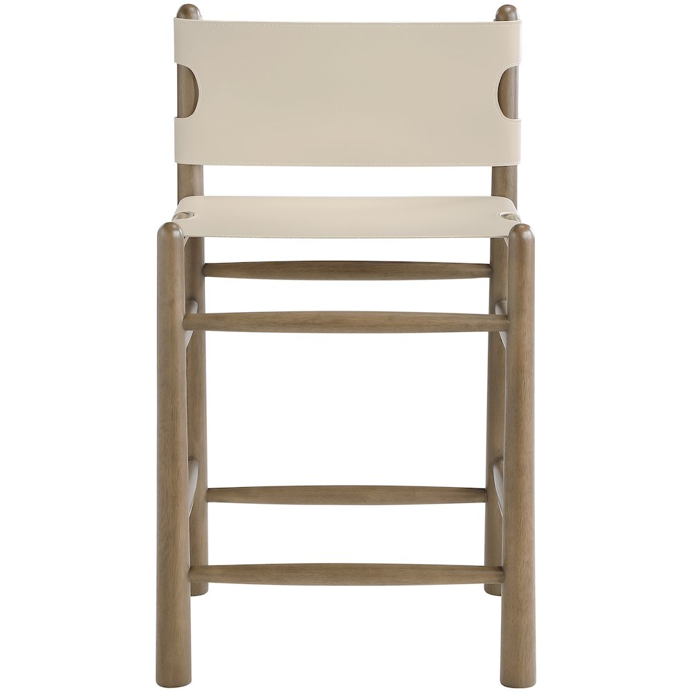 Santos Beige Vegan Leather Upholstered Counter Stool