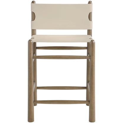 Santos Beige Vegan Leather Upholstered Counter Stool
