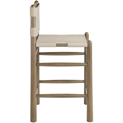 Santos Beige Vegan Leather Upholstered Counter Stool