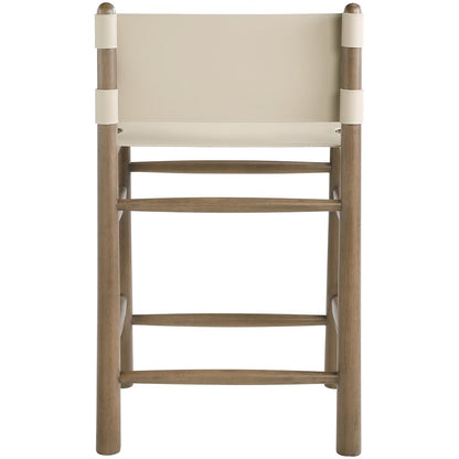 Santos Beige Vegan Leather Upholstered Counter Stool