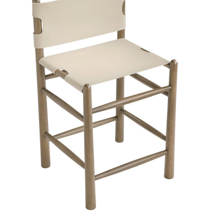 Santos Beige Vegan Leather Upholstered Counter Stool
