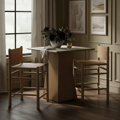 Santos Brown Vegan Leather Upholstered Counter Stool