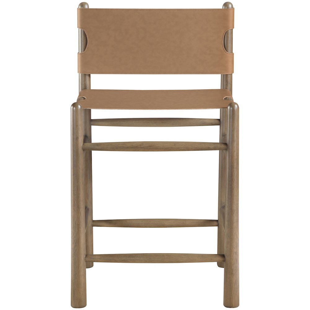 Santos Brown Vegan Leather Upholstered Counter Stool