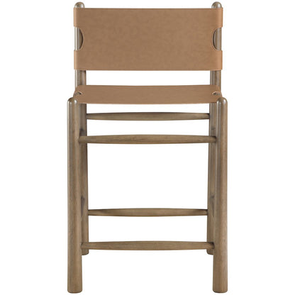 Santos Brown Vegan Leather Upholstered Counter Stool