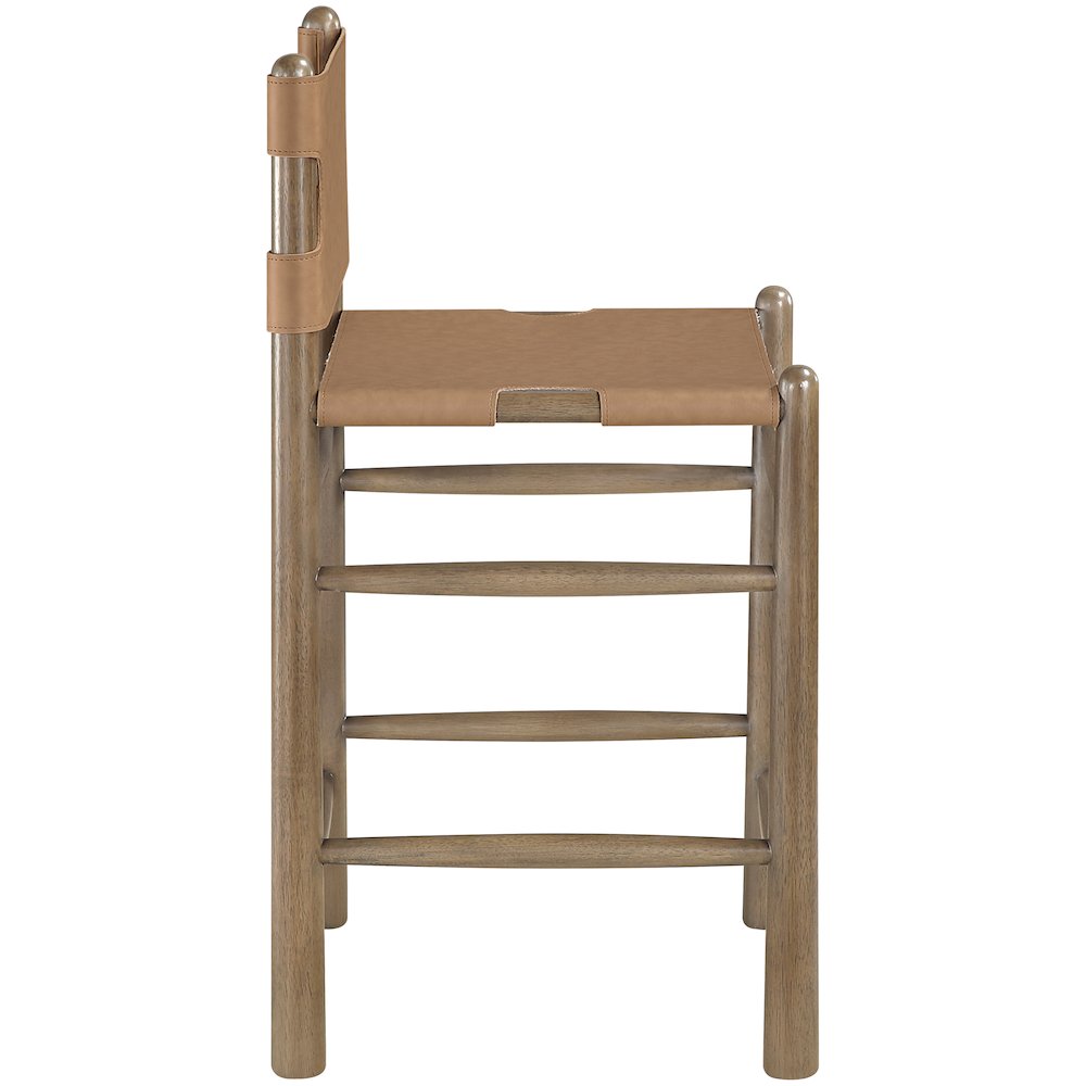 Santos Brown Vegan Leather Upholstered Counter Stool