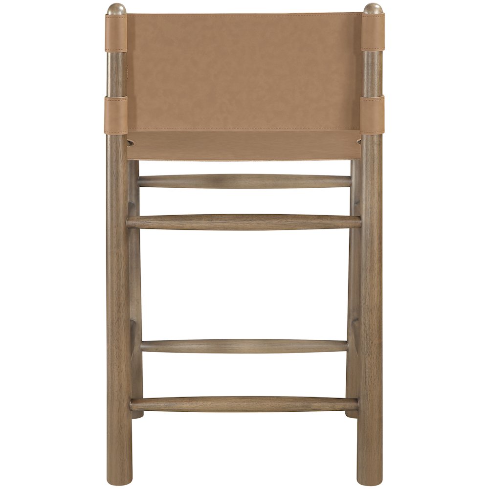 Santos Brown Vegan Leather Upholstered Counter Stool