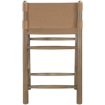 Santos Brown Vegan Leather Upholstered Counter Stool