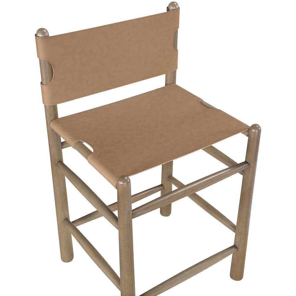 Santos Brown Vegan Leather Upholstered Counter Stool