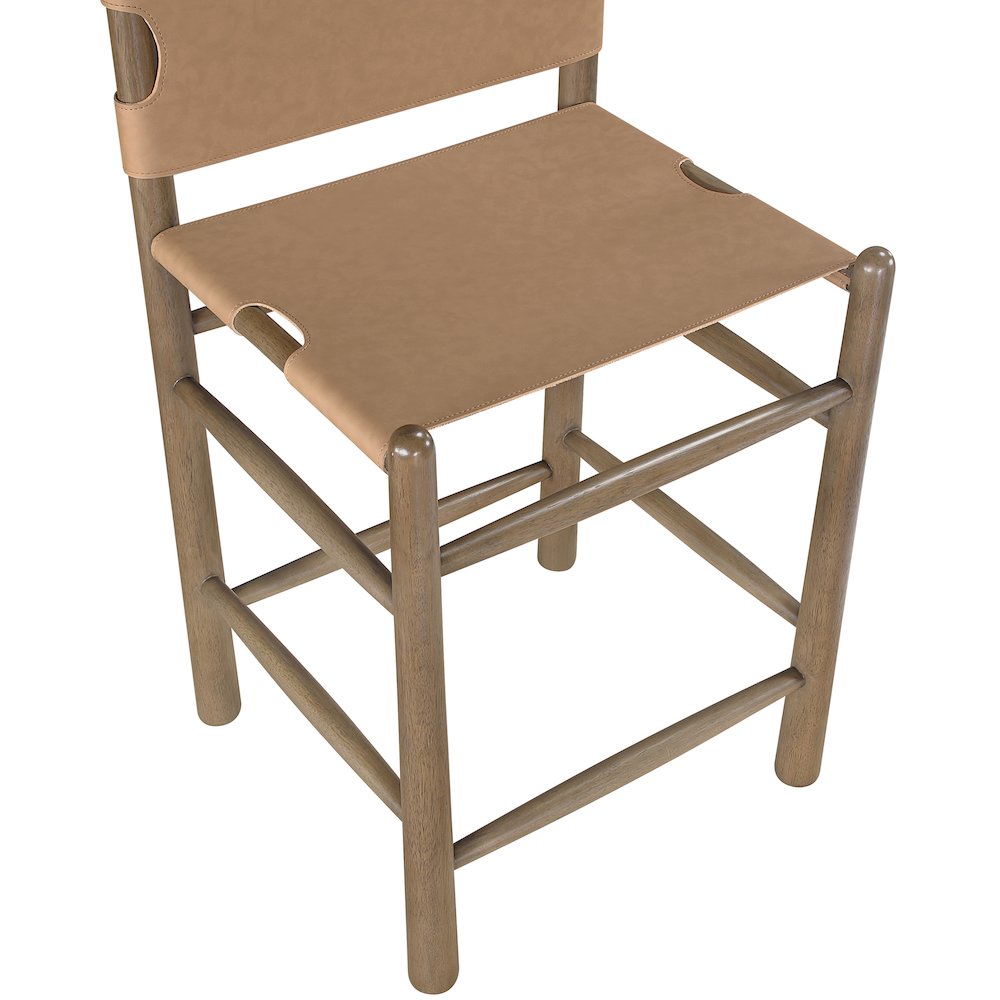 Santos Brown Vegan Leather Upholstered Counter Stool