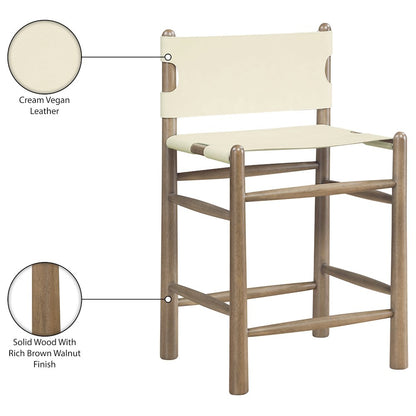 Santos Cream Vegan Leather Upholstered Counter Stool