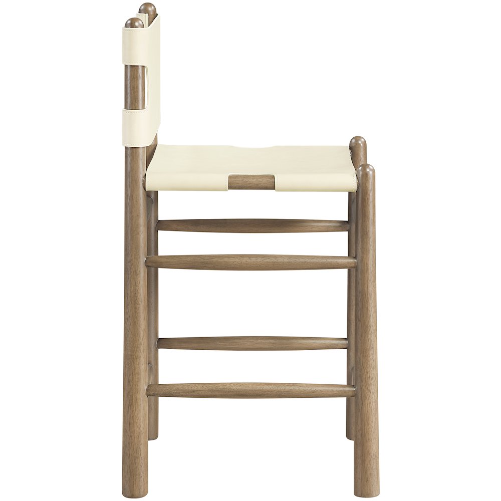 Santos Cream Vegan Leather Upholstered Counter Stool