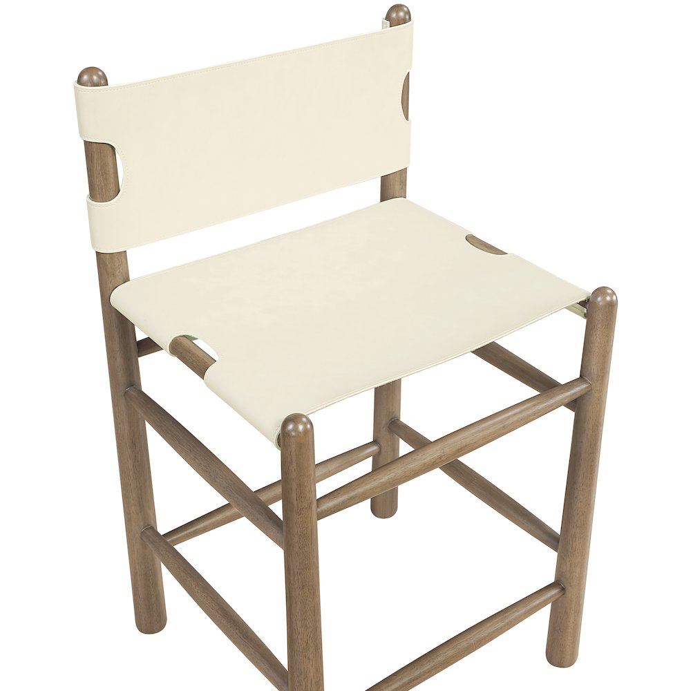 Santos Cream Vegan Leather Upholstered Counter Stool