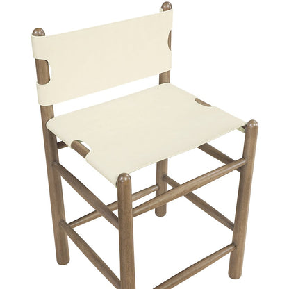 Santos Cream Vegan Leather Upholstered Counter Stool
