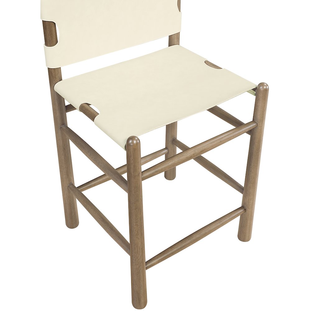 Santos Cream Vegan Leather Upholstered Counter Stool