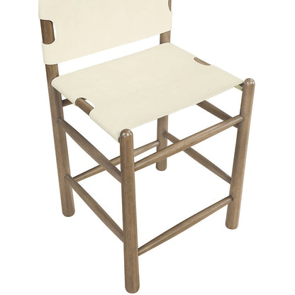 Santos Cream Vegan Leather Upholstered Counter Stool