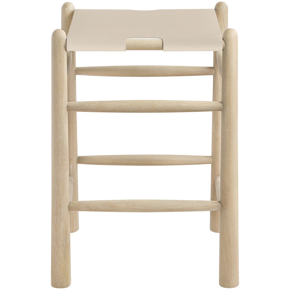 Santos Beige Vegan Leather Upholstered Counter Stool
