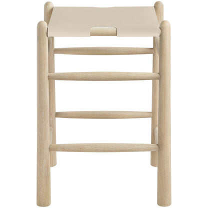 Santos Beige Vegan Leather Upholstered Counter Stool
