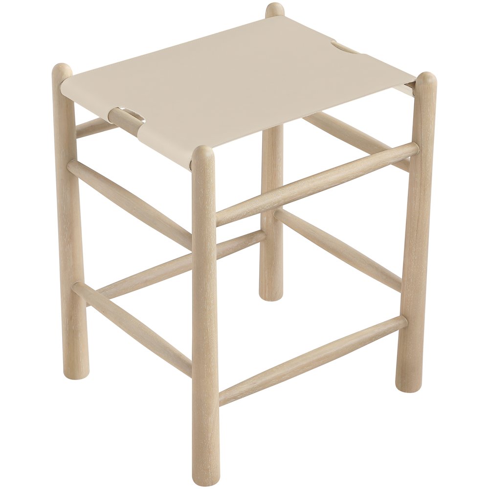 Santos Beige Vegan Leather Upholstered Counter Stool