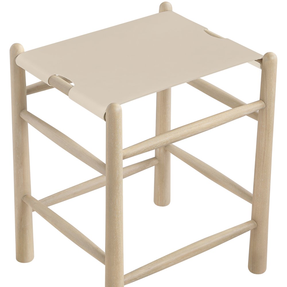 Santos Beige Vegan Leather Upholstered Counter Stool